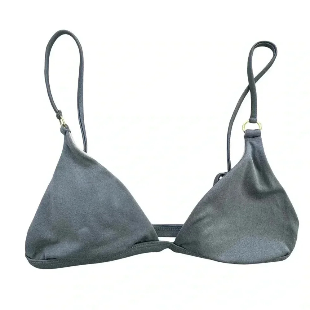 LA Hearts Pacsun silver bikini top triangle Large Adjustable Straps Swim Summer